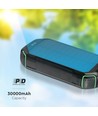 30.000mAh Solar Powerbank mit kabellosem Laden, 20W - Schwarz, 111Wh, Aluminium, USB-C PD, Solarpanel