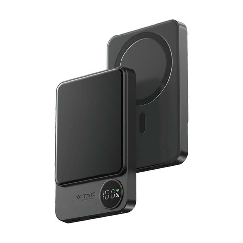 10000mAh kabellose magnetische Powerbank, 20W - Ultradünn, Aluminium, MagSafe, Digitaldisplay, Space Grey