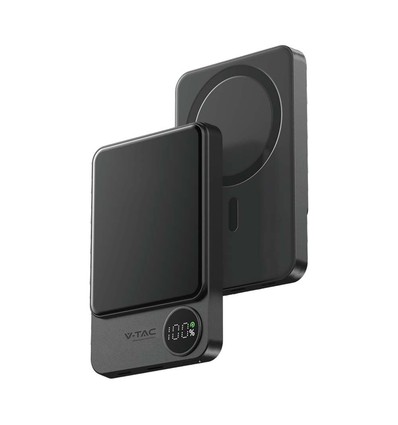 10000mAh kabellose magnetische Powerbank, 20W - Ultradünn, Aluminium, MagSafe, Digitaldisplay, Space Grey