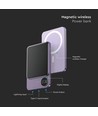 5000mAh ultra-dünne MagSafe Powerbank, 20W - Aluminium, lila, kabelloses Schnellladen