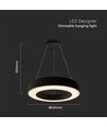 60cm 50W dimmbare LED Pendelleuchte - 122lm/W, 6100lm, schwarzer Ring, 4000K, TRIAC dimmbar