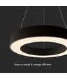 60cm 50W dimmbare LED Pendelleuchte - 122lm/W, 6100lm, schwarzer Ring, 4000K, TRIAC dimmbar