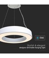 60cm 50W LED Designer Pendelleuchte, dimmbar - 4000K, 6100lm, weiß, Triac dimmbar