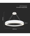 90W LED Designer Pendelleuchte, dimmbar - 11000lm, 360°, 4000K, Triac Phasendimmung, SMD LED