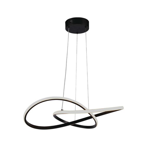 20W Ø50cm runde LED Pendelleuchte - 130lm/W, schwarz, 3000K, modernes Design