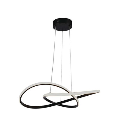 20W Ø50cm runde LED Pendelleuchte - 130lm/W, schwarz, 3000K, modernes Design