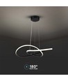 20W Ø50cm runde LED Pendelleuchte - 130lm/W, schwarz, 3000K, modernes Design