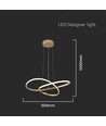 20W LED Pendelleuchte, Gold - Ø50cm, 130lm/W, 3000K, modernes rundes Design