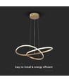 20W LED Pendelleuchte, Gold - Ø50cm, 130lm/W, 3000K, modernes rundes Design