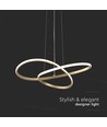 20W LED Pendelleuchte, Gold - Ø50cm, 130lm/W, 3000K, modernes rundes Design