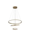 32W LED Pendelleuchte, 3 Ringe - Gold, Ø60+40+20cm, 3880lm, 3000K, dekorative Deckenleuchte