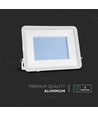 200W LED Fluter mit Samsung Chip - 100lm/W, IP65, weißes Gehäuse, weißes Glas, 6500K