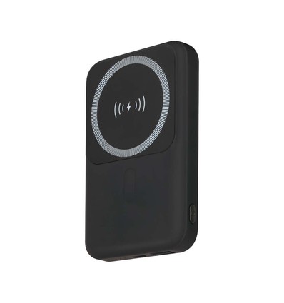 10000mAh magnetische kabellose Powerbank, 20W - Schwarz, inkl. Metallring