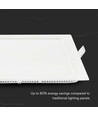 6W Quadratisches LED Einbaupanel - 490lm, 6400K, Ausschnitt: 11x11 cm, Maße: 12x12 cm, flicker free