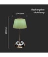 1,5W LED Tischleuchte, 3-in-1 - Chrom/Hellgrün, Touch dimmbar, wiederaufladbar, USB-C, Ø14x28 cm