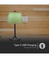1,5W LED Tischleuchte, 3-in-1 - Chrom/Hellgrün, Touch dimmbar, wiederaufladbar, USB-C, Ø14x28 cm