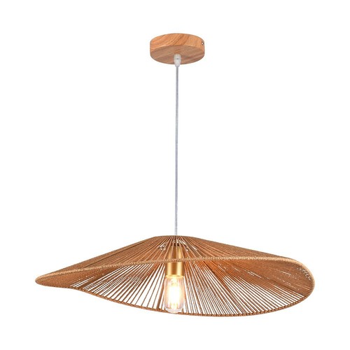E27 Designer Pendelleuchte mit Hanfseil - 60cm, braun, IP20, ohne Leuchtmittel