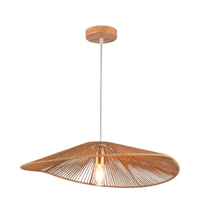 E27 Designer Pendelleuchte mit Hanfseil - 60cm, braun, IP20, ohne Leuchtmittel