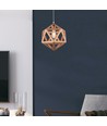 Ø30cm Designer Pendelleuchte in Holzoptik - E27 Fassung, geometrisches Design, max. 60W, ohne Leuchtmittel