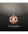 Ø30cm Designer Pendelleuchte in Holzoptik - E27 Fassung, geometrisches Design, max. 60W, ohne Leuchtmittel