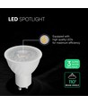 VT-247 Spotlicht 6W GU10 - Kunststoff, 3000K, 110°, 3 Stück/Packung