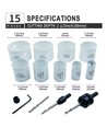 9-teiliges Lochsägen-Set - Ø19-64mm, Bi-Metall Lochsäge