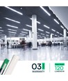 6x 40W komplette LED-Wannenleuchte - 120 cm, 3 Jahre Garantie, 230V