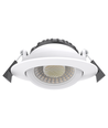 10x 7W Low Profile Einbaustrahler RA96 - DimToWarm+CCT, Loch: Ø6,8 cm, Maß: Ø8,3 cm, weißer Rand, dimmbar