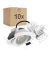 10x 7W Low Profile Einbaustrahler RA96 - DimToWarm+CCT, Loch: Ø6,8 cm, Maß: Ø8,3 cm, weißer Rand, dimmbar