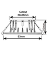 10x 7W Flacher Einbaustrahler RA96 - Direkt in Isolierung, dimmbar, Loch: Ø6,8 cm, Maße: Ø9,3 cm