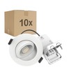 10x 7W Flacher Einbaustrahler RA96 - Direkt in Isolierung, dimmbar, Loch: Ø6,8 cm, Maße: Ø9,3 cm