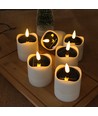 6er-Pack LED-Solar-Kerzen - Ø5cm, 8cm hoch, IP44 Außenbereich
