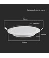 24W Ø29,6cm rundes backlit LED Einbaupanel - 110lm/W, Ausschnitt: Ø28 cm, Maße: Ø29,6 cm