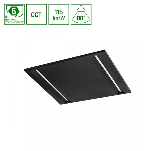 40W Algine Line CCT LED Panel - Schwarz, einstellbare Lichtfarbe, 230V
