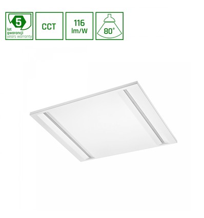 60x60 LED Panel, 40W - CCT, Einbaupanel, weißer Rand