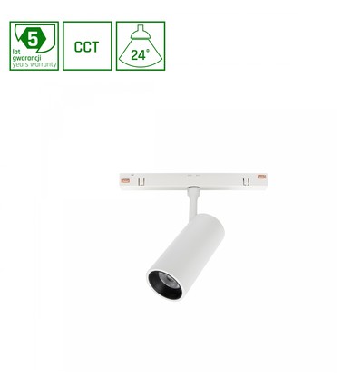 7W Shift Spot S/M Schienenspot für 48V System - CCT, 48V, RA90, 24 Grad, 5 Jahre Garantie