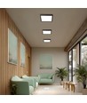 40W Deckenleuchte, Power & CCT Switch - 3 Lichtfarben, 24/35/40W, 5 Jahre Garantie, Eckig, Schwarzer Rand