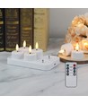 6er-Pack weiße LED-Teelichter inkl. Ladestation - Inkl. Fernbedienung, Timer
