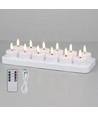 12er-Pack weiße LED-Teelichter inkl. Ladestation - Inkl. Fernbedienung, Timer