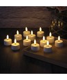 12er-Pack weiße LED-Teelichter inkl. Ladestation - Inkl. Fernbedienung, Timer