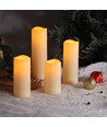 4er-Set LED-Außenkerzen, Fernbedienung, Ø5,5cm - Timer, wasserdicht