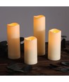 4er-Set LED-Außenkerzen, Fernbedienung, Ø5,5cm - Timer, wasserdicht
