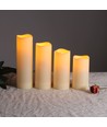 4er-Set LED-Außenkerzen, Fernbedienung, Ø5,5cm - Timer, wasserdicht