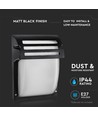 VT-754 Wandleuchte E27 - matt schwarz, mattes Glas