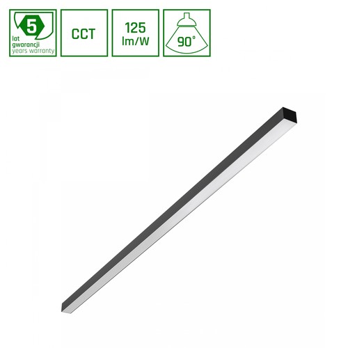 1503mm Allday Basic Deckenleuchte 50W - 3CCT, 230V, 90°, IP20, 42x37mm, schwarz, PR, UGR19, LED