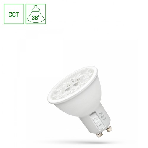 Spectrum LED 3/5/7W GU10 - 230V, CCT, 38°, mit Linse