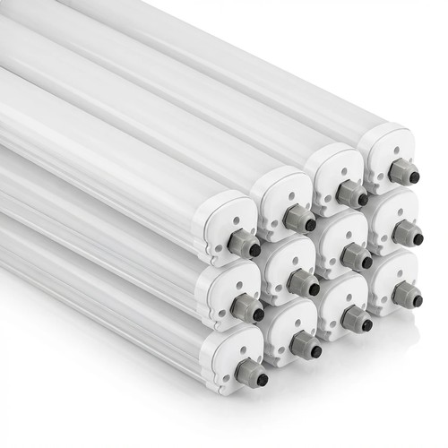 12 Stk. V-Tac wasserdichte 36W LED-Wannenleuchte - 120 cm, 120lm/W, durchverdrahtet, IP65, 230V