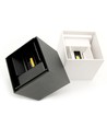 LEDlife CUBIC 6W væglampe - Sort, firkantet, op/ned, justerbar, inde / ude, videresløjfning, IP65, inkl. lyskilde