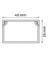 10 Stk. 40x25 Kabelkanal selbstklebend - Weiß, 40x25mm, Länge 2m