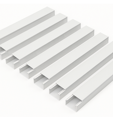 10 Stk. 60x40 Kabelkanal selbstklebend - Weiß, 60x40mm, Länge 2m